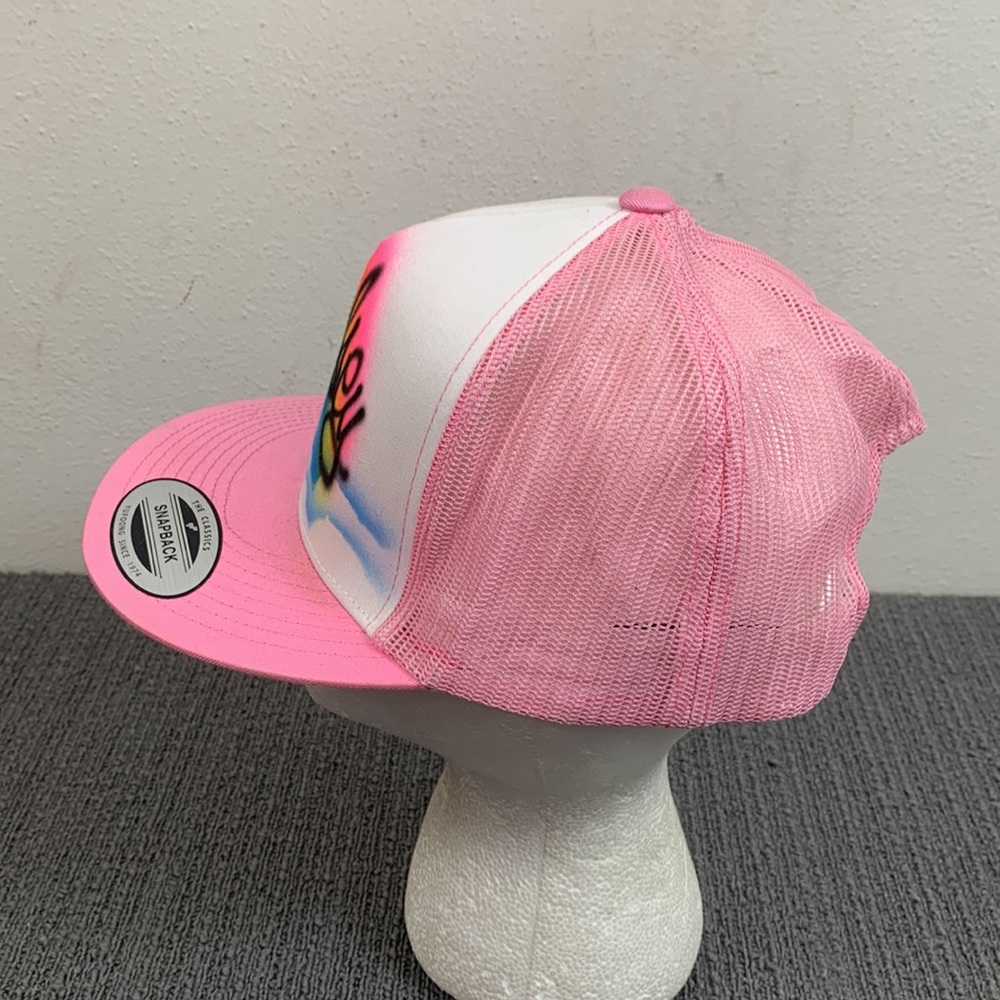 The Classics Yupoong Trucker Hat Womens Adjustable Kelsey Spray Painted Snapback - Picture 7 of 16